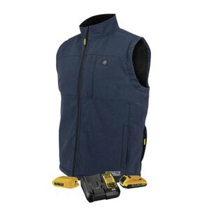 HEATED GEAR | Dewalt Men's Heated Soft Shell Vest with Sherpa Lining - 3XL, Navy - DCHV089D1-3X