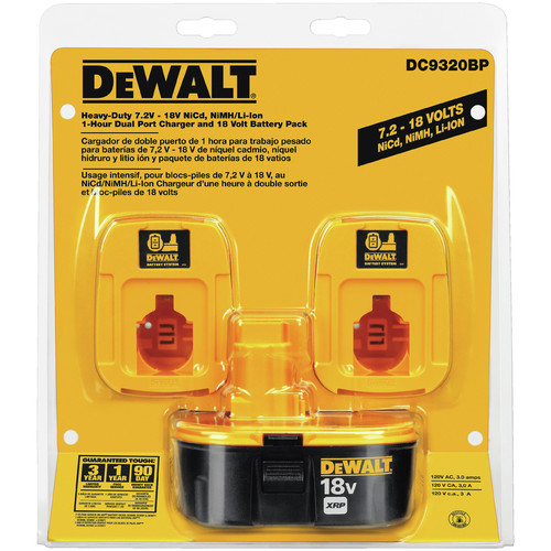 Cargador de Dos Puertos de 18V y Batería 18V XRP DeWalt DC9320BP