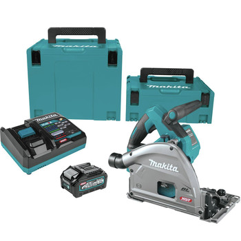 SAWS | Makita 40V max XGT Brushless Lithium-Ion 6-1/2 in. Cordless AWS Capable Plunge Circular Saw Kit (4 Ah) - GPS01M1J
