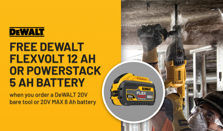 Free dewalt battery sale